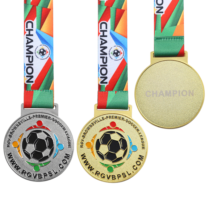 custom gold silver soccer medal