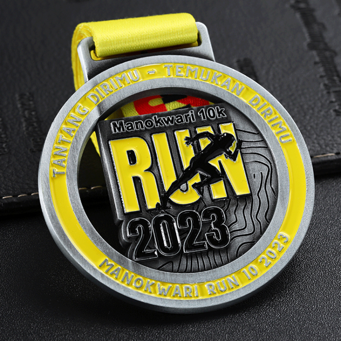 marathon running medal