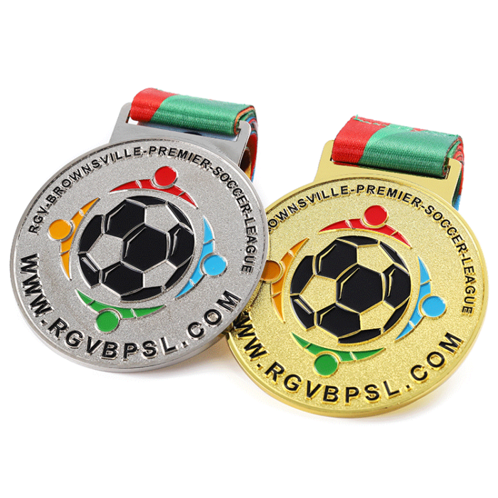 custom gold silver soccer medal