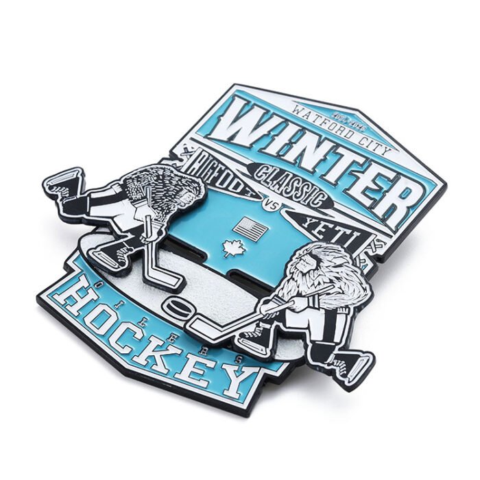 Sliding Enamel Hockey Pin