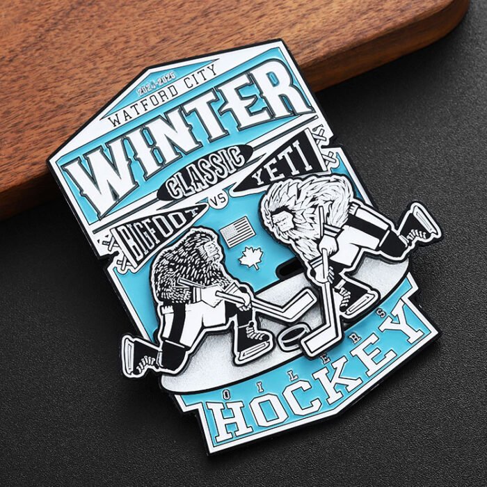 Sliding Enamel Hockey Pin