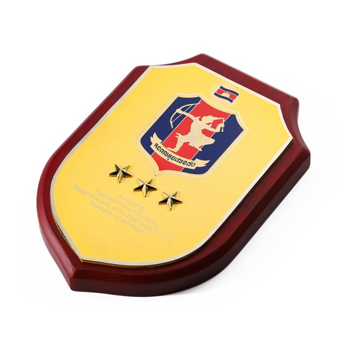 wooden shiled plaque