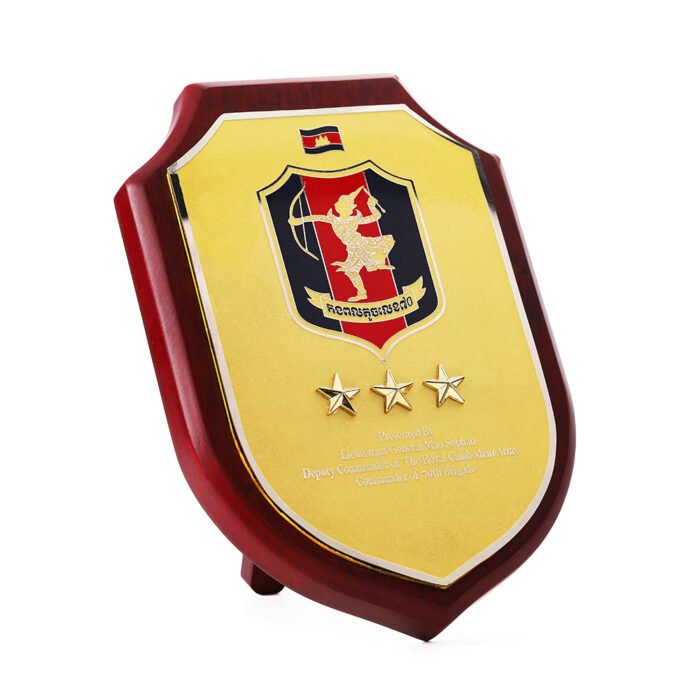 wooden shiled plaque
