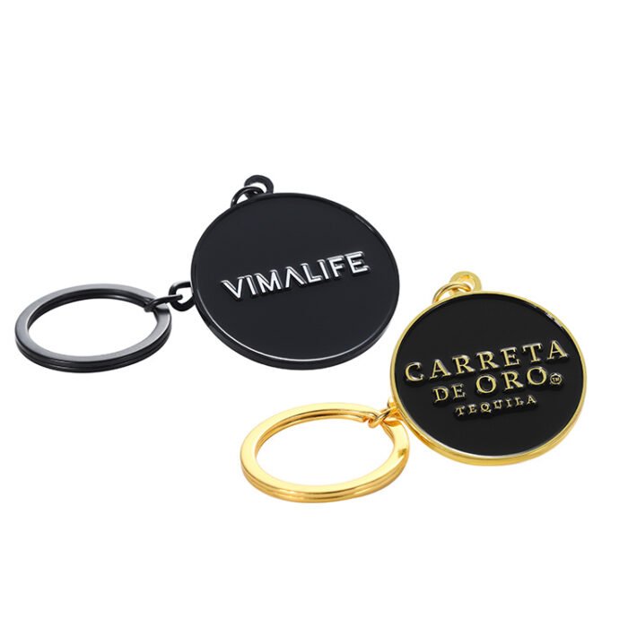 Custom Keychains Best Gold Plated metal 1.5'' soft enamel engraved ...